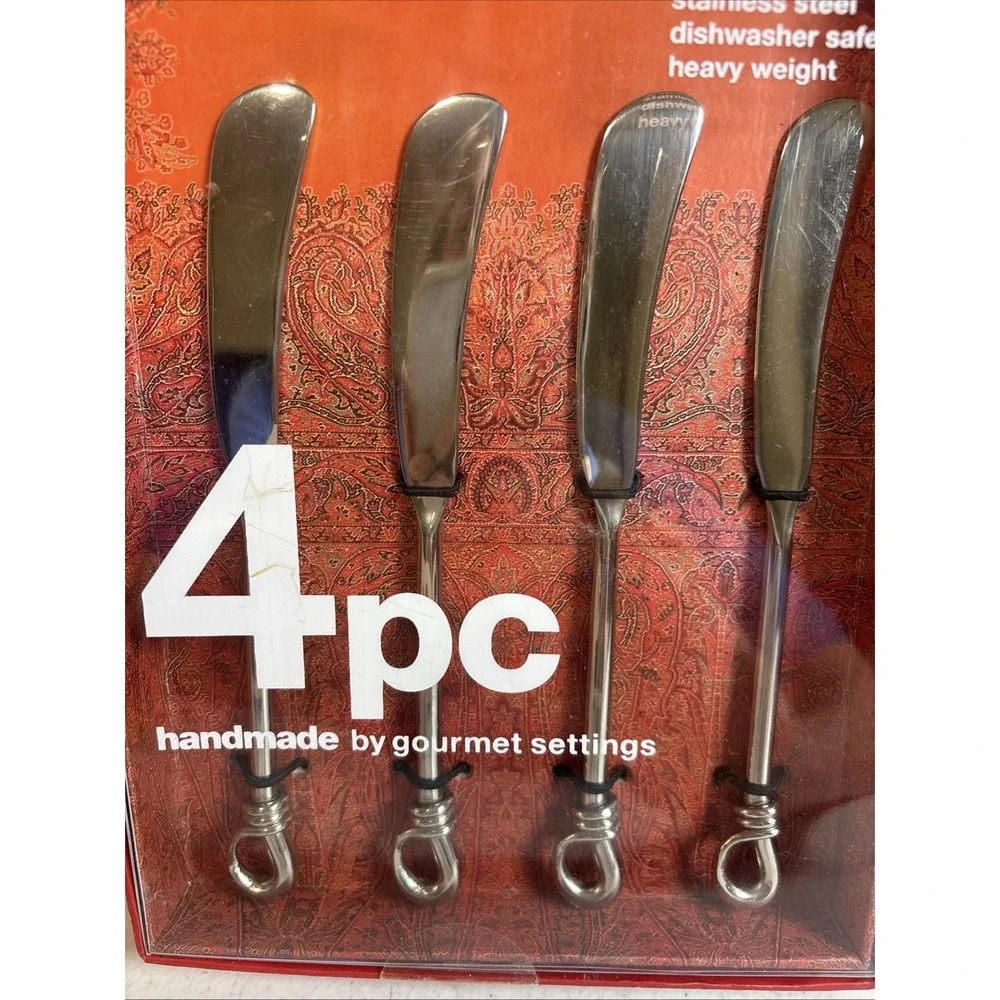 Gourmet Settings Exotique Platinum‎ 18/10 Stainless Steel Spreader Set Of 4 NIB
